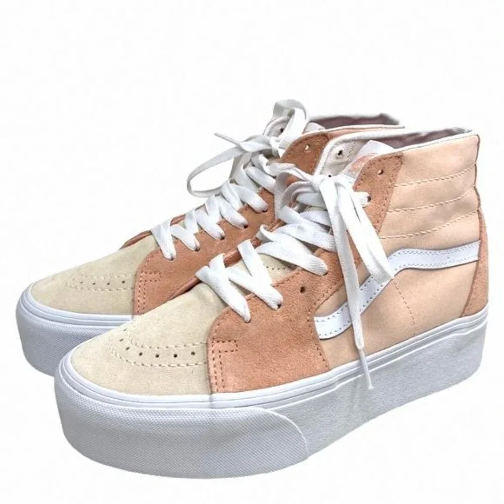 VANS Sk8-Hi Tapered Platform Shoes Skate Peach VN0A5JMKBOD Canvas Suede Women's